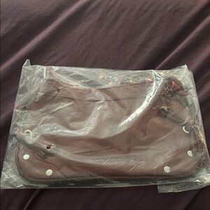 Burgundy Handbag with Silver Accents